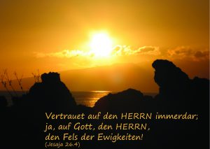 Ewiger Fels - Jesaja 26,4 -Sonnenuntergang-Christine Danzer - go4jesus