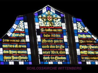 Bibel- Bild -Wittenberg II- Schlosskirche - Fensterbild - Jesus spricht -Bibel