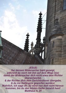 Wittenberg - Schlosskirche Dach - Christine Danzer - go 4 jesus - Matthäus 5, 25 - Bibel