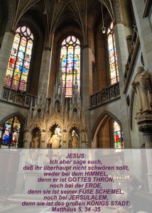 Wittenberg- Schlosskirche - Altar mit Jesusstatue- Christine Danzer - go 4 jesus - Matthäus 5,34 - Bibel