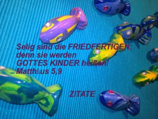 Zitate - Fische - Mt 5, 9 - Selig sind die Friedfertigen....go_4_jesus - Christine Danzer - bibel