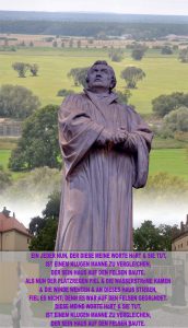 Bibelzitat,Lutherstatue vor der Elbe - Lutherhaus - Wittenberg - go 4 jesus - Jesus lehrte - Bibel - go 4 Jesus - Jesus lehrte - Bibel - Christine Danzer