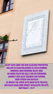 Bibelzitat,Sonnenuhr - Universität Wittenberg - go 4 Jesus - Jesus lehrte - Bibel - Christine Danzer