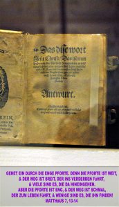 Bibelzitat,Zwingli- Buchausschnitt Luthermuseum - Wittenberg - go 4 jesus - Jesus lehrte - Bibel- Christine Danzer