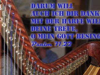 Bibelzitat, Harfe, Psalm 71,22, Foto: Christine Danzer, Jesus, Bibel