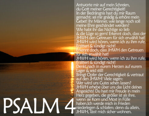 Sonnenuntergang mit Psalm 4, Bibel, Foto: Thomas Hoffmann, go 4 Jesus