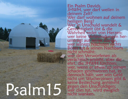 Zelte mit Psalm 15, Bibel, Jesus Christus, Foto: Jörg Danzer, go 4 Jesus